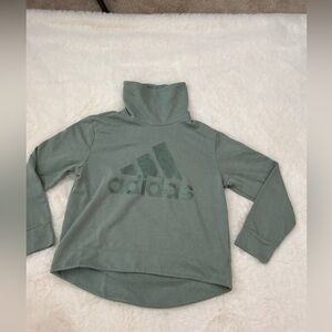 Adidas‎ Girls Size Large Green Logo Turtleneck Sweatshirt